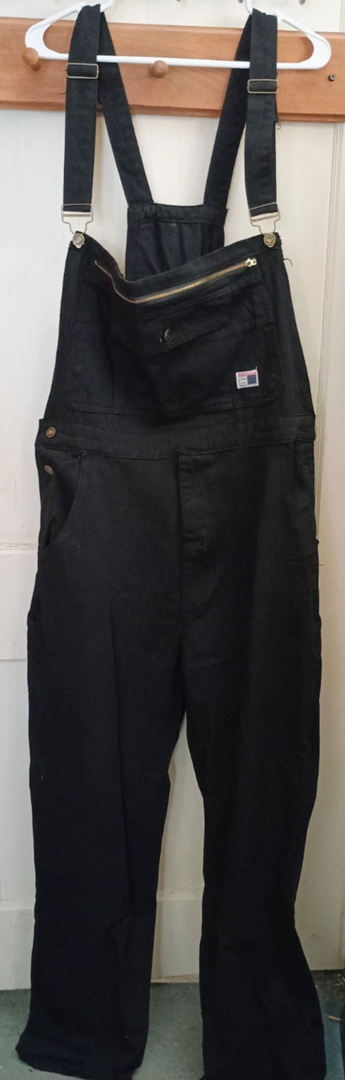 Worn Wear Black Denim Overalls 3XL Adjustable Straps Wide Leg Casual Pockets
Opens in a new window o
