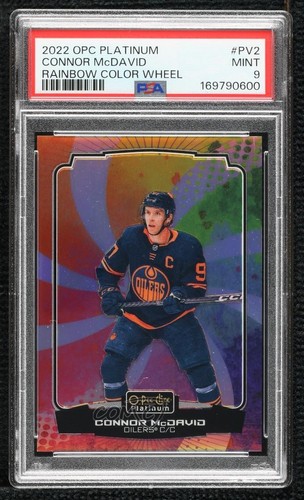 2022-23 O-Pee-Chee Platinum Rainbow Color Wheel Connor McDavid PSA 9 MINT