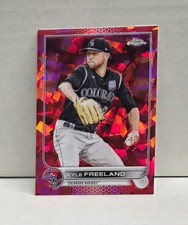 KYLE FREELAND 2022 Topps Chrome SAPPHIRE RED REFRACTOR ~ Rockies /5 ~ #'d 1/5