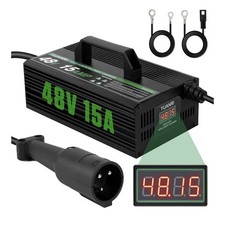 Club Car 48V 15A Golf Cart Battery Charger, 16 FT Cord with Trickle Charge