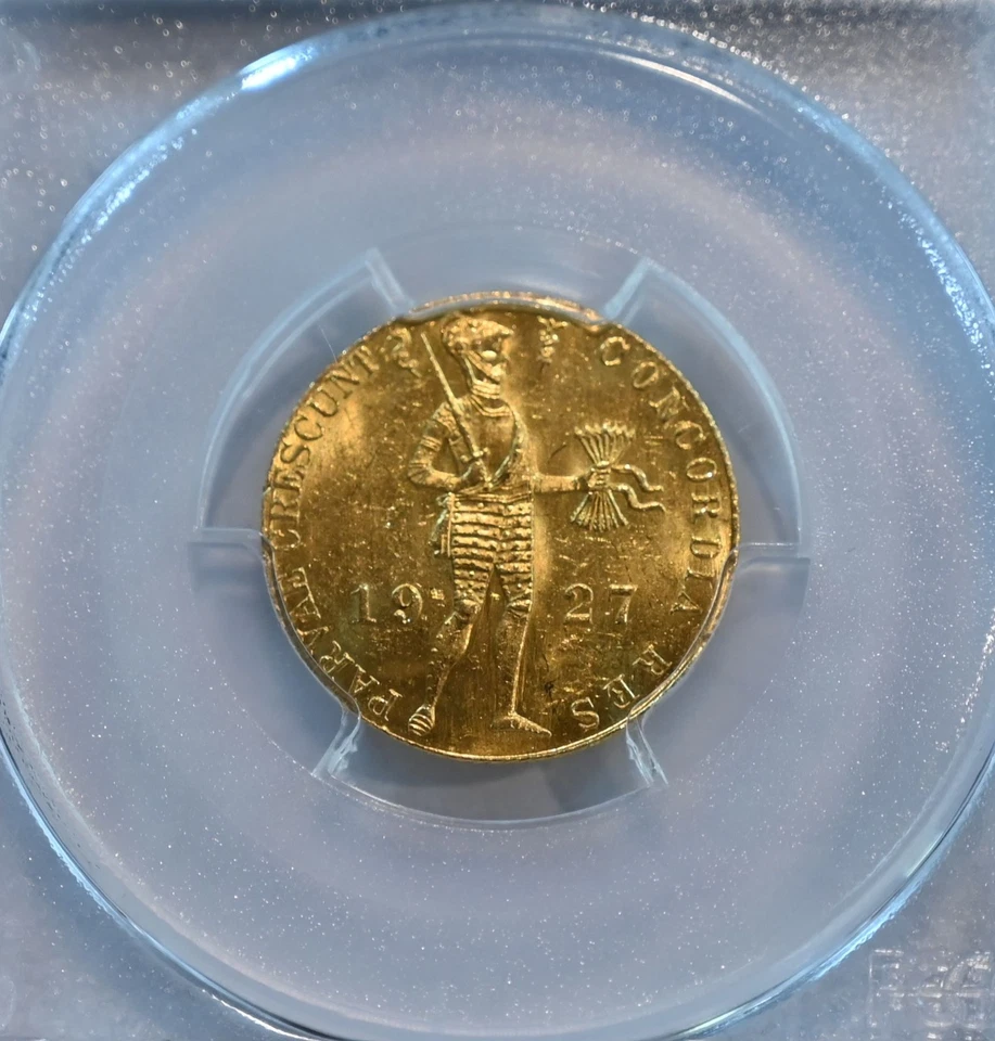 PCGS graded  1927 MS 62 Netherlands Gold Ducat  - free shipping!!!! - Image 3 of 4