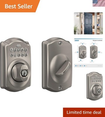 Keyless Entry Lock BE365 V CAM 619 - Satin Nickel for Peace of Mind