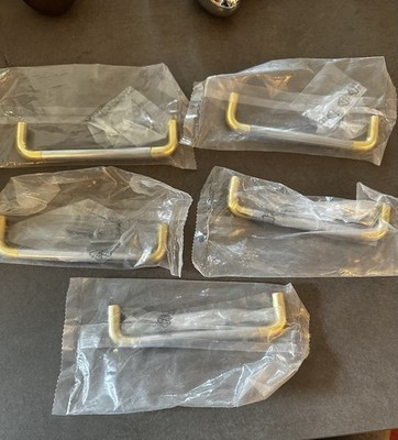 Lot Of new Hafele Drawer Pulls Brass And Chrome 5 1/4  Length