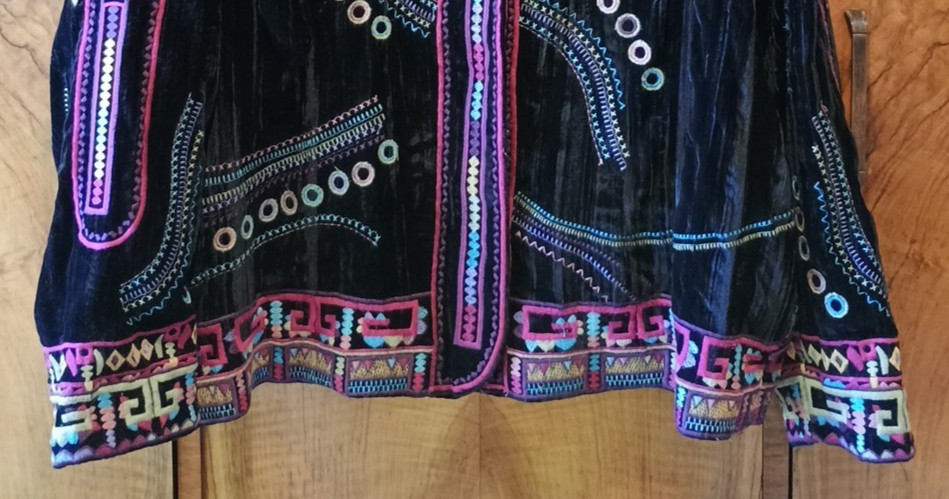 3X Black Velvet Embroidered Evening Jacket Coldwa… - image 3