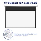 92" 16:9 Electric Motorized Projector Screen w/ Remote Control Movie Projection — photo 3