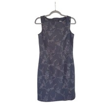 CDC Caren Desiree Vintage Black Copper Glitter Floral Sheath Dress, Size 6