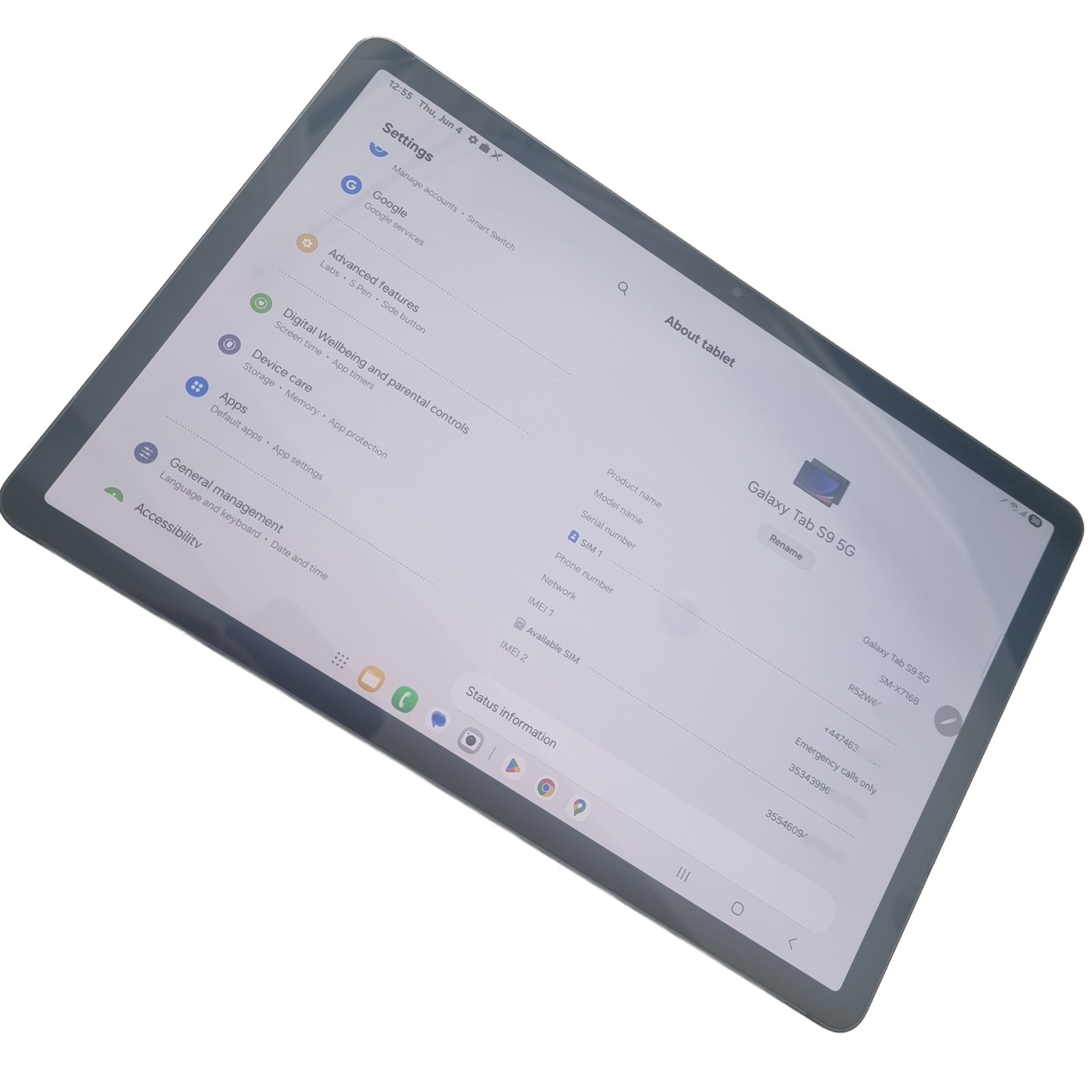 Samsung Galaxy Tab S9 5G Unlocked ✔ 128GB+8GB 11"" SM-X716B • 100%BattHealth