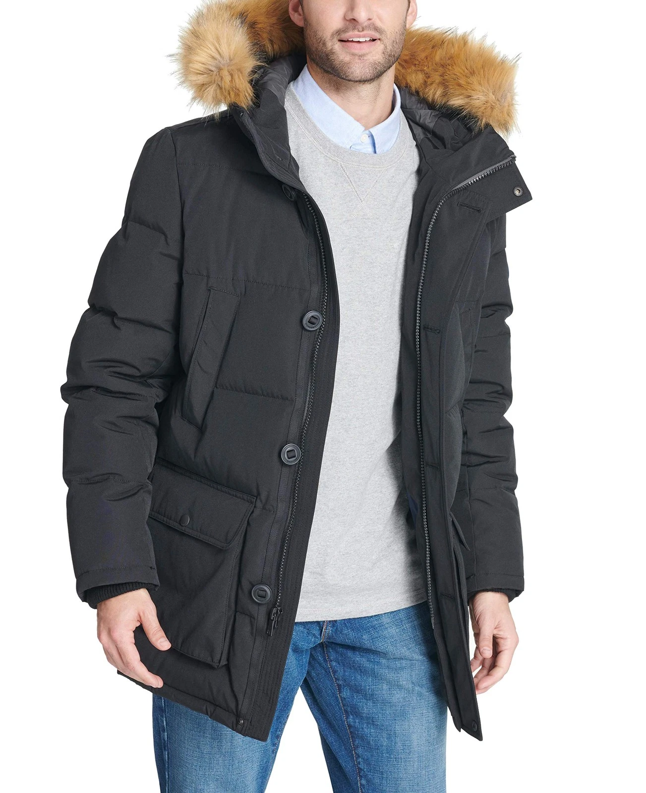 Tommy Hilfiger Mens Arctic Cloth Heavyweight Performance Parka Black, Size S image 3
