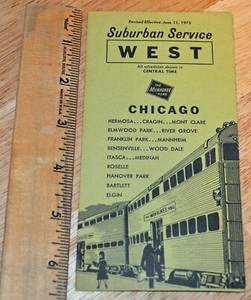1972 Suburban Service Chicago West Milwaukee Road Train Timetable Railroad
