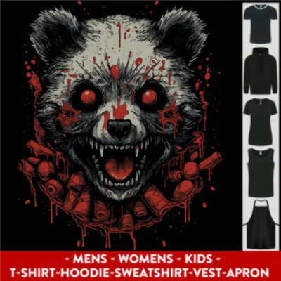 Böser Panda Bär Fantasy Horror Halloween Herren Damen Kinder Unisex