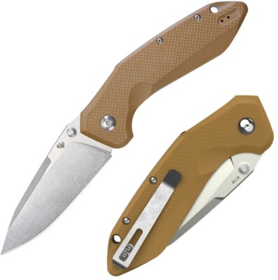 Diafire Hercules Folding Knife 3.5'' K110 Tool Carbon Steel Blade Tan G10 Handle