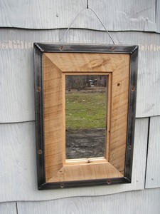 Small Industrial Rustic Barn Wood Metal Trim Mirror No 1803 Ebay
