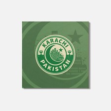 Karachi Pakistan Travel 4'' X 4'' Square Wooden Coaster