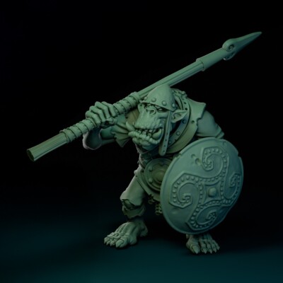 Longsnout Orks with Spears - Old School 3D Printed Fantasy Minis
