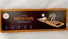 Bamboo Bath Tray Table Bathtub Caddy Tray Over the Tub Shelf Bath Holder Desk
