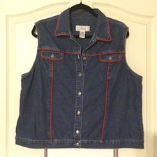 Vintage Western Blue Jean Vest 18w Norton Women Studio