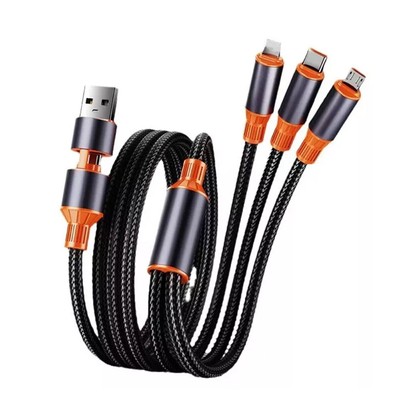 3 in 1 100W Fast Charging Cable USB Type C Charger Cord For Samsung iPhone/Pixel