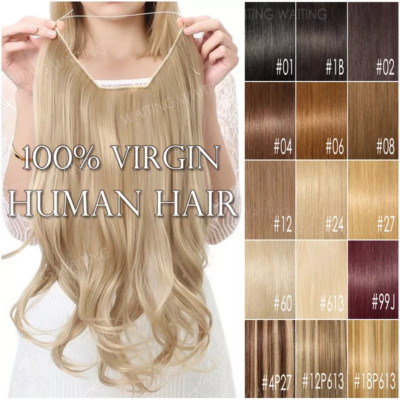 Invisible Headband Secret Wire In 100% Remy Human Hair Extensions Hidden 16''-22''