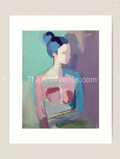 Original Painting Figurative Fine ART PRINT Colorful Abstract Expressive Woman