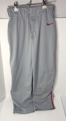 Nike Youth Size XL Baseball Pants Gray with Red Stripes