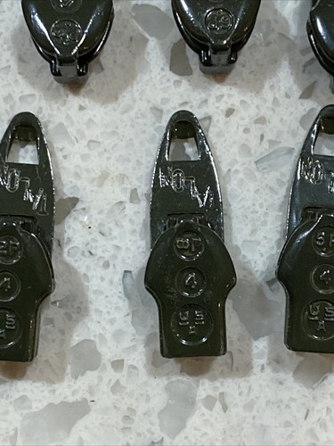 (20) Vintage Size 4 Talon Zephyr Zipper Pull Sliders Locking Trousers Olive OD - Picture 2 of 9