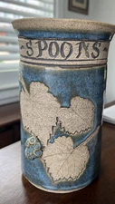 Pottery Spoon Holder Tall Vase by ANDY MORAN POTTERY Hand Made