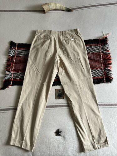 Italian Chinos 33 29 Beige EU48 Made Italy Pal Zileri Zegna Style Label Faded - Picture 10 of 13