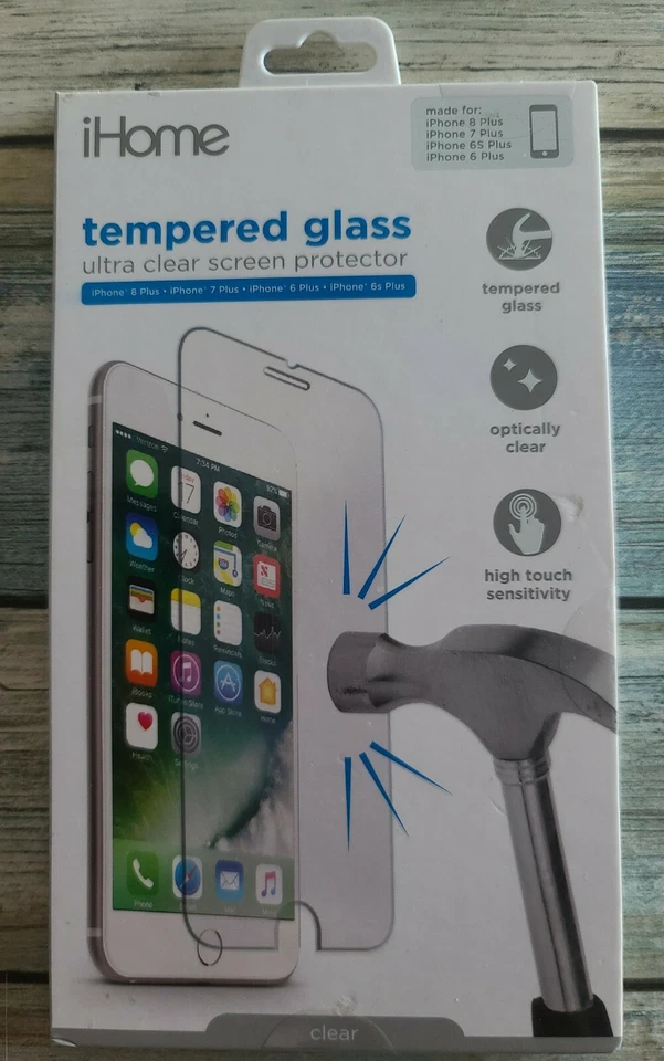 iHome ~ Vidrio Templado ~ Protector de Pantalla Ultra Transparente ~ iPhone 6~6S~7~8 Plus Foto 3 de 3