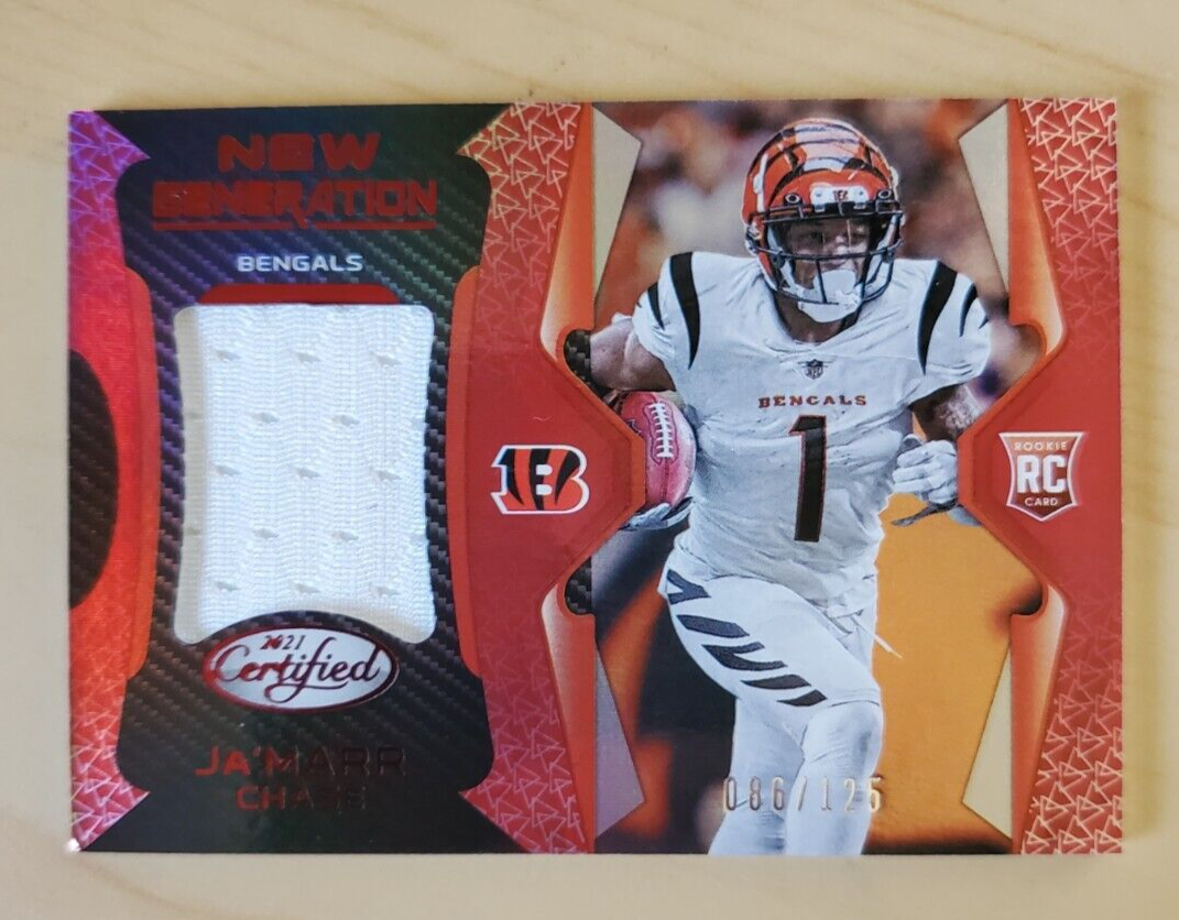 2021 Certified Ja'Marr Chase New Generation RED RC Jersey Patch 86