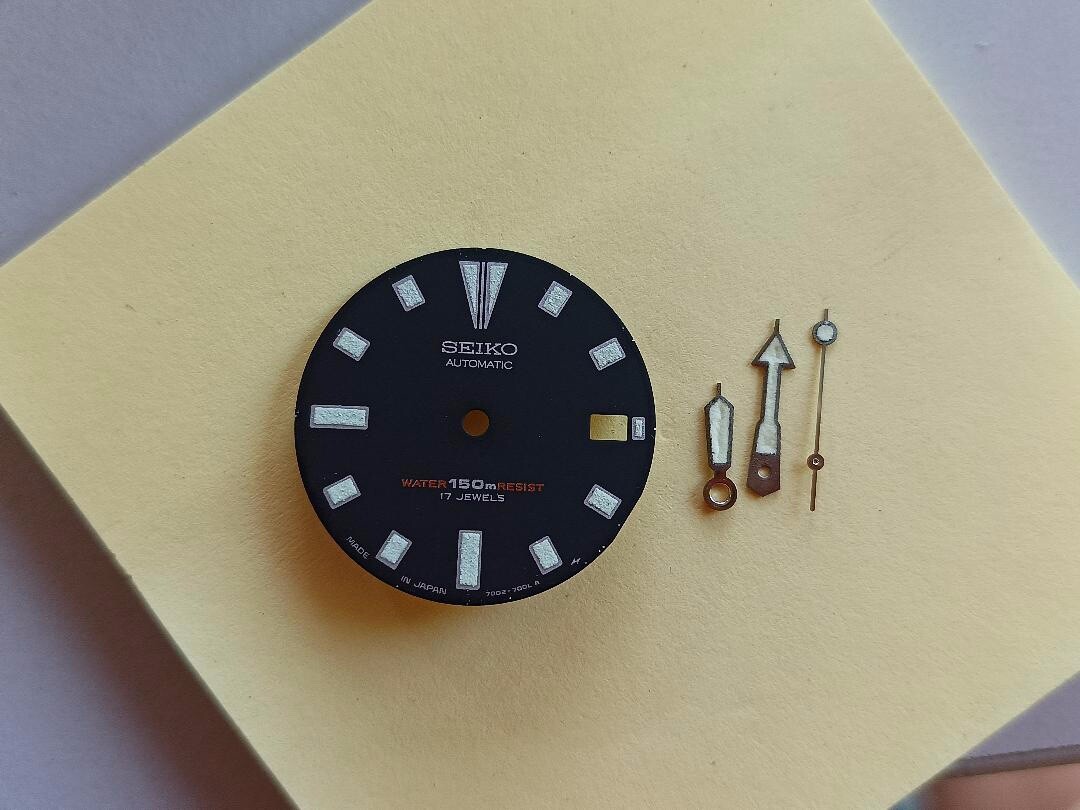 GENUINE PATINA BLACK DIAL SET HANDS SEIKO DIVER 7002-7001 GENUINE PATINA BLACK DIAL SET HANDS SEIKO DIVER 7002-7001