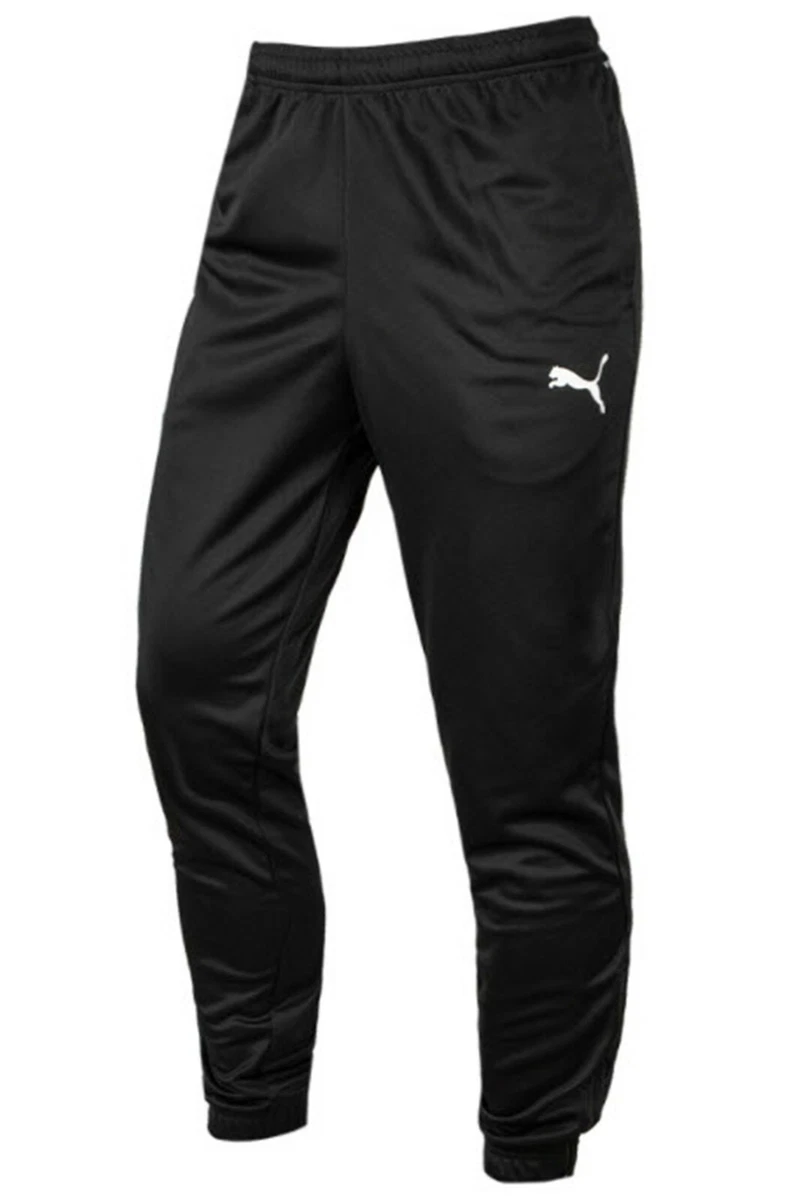 Puma Men Team Rise Poly L/S Pants Sweats Black Training Jogger GYM