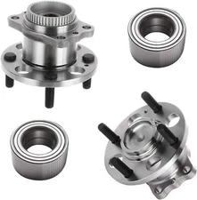 Rear Wheel Hub Bearings + Front Wheel Bearings for 2012 2013-2017 Hyundai Accent