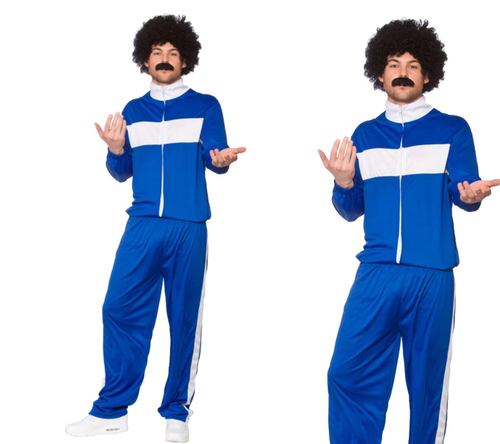 1980s Shell Suit Mens Costume Scouser Tracksuit Outfit Retro Fancy Dress Outfit - Picture 2 of 6