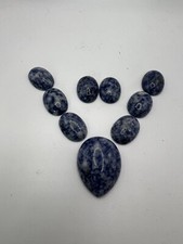 Blue Denim Lapis Lazuli Cabs Matched Oval Teardrop 9 Cabochon 255cts S0321
