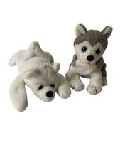 Set - Arctic Circle Polar Bear Siberian Husky Small Stuffed Animal Plush HTF