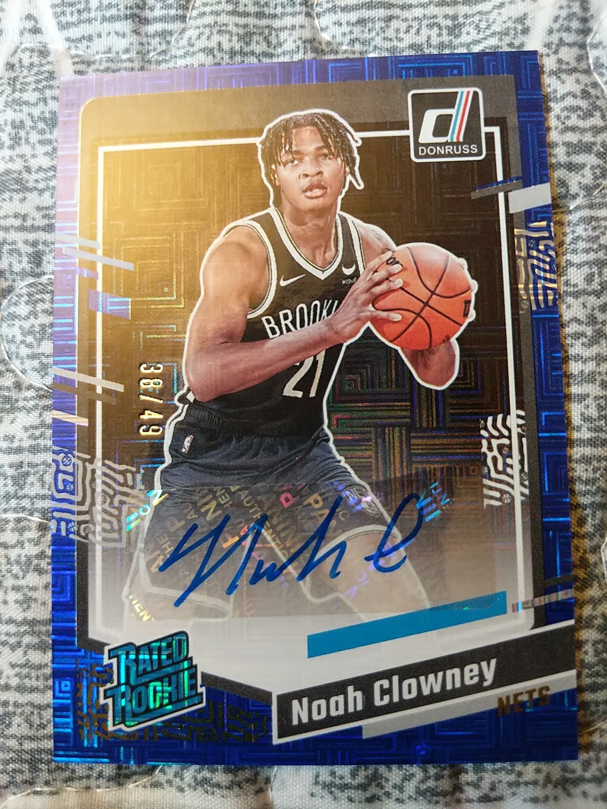 Noah Clowney 2023-24 Panini Donruss Optic Choice Rated Rookie Blue 38/49 RC