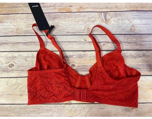 Women's DKNY Pure Lace Unlined underwire bra Size 34B Red Lingerie - Picture 6 of 9