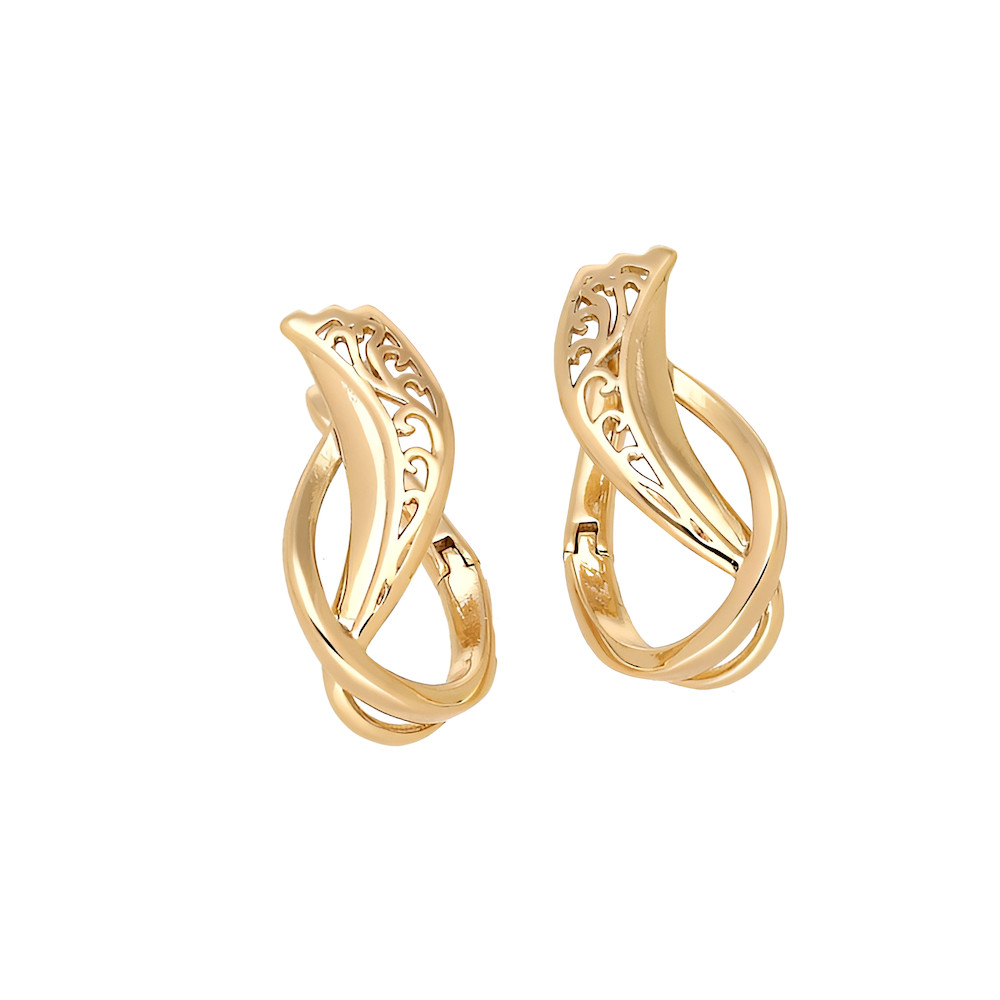 Boucles d'oreilles anglaises plaqué or jaune pour femme le bijou chic du quotidien au bureau