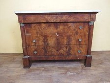 CASSETTONE LASTRONATO IN NOCE STILE IMPERO PIEMONTESE