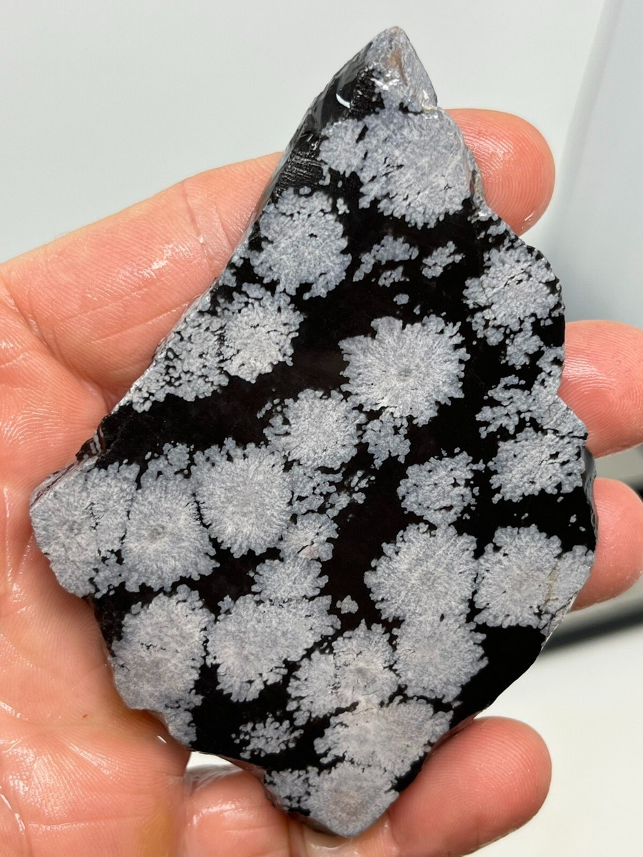Flower Obsidian (large snowflake) Slab Cabbing Carving Chakra
