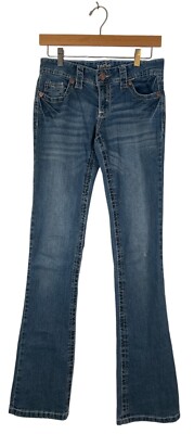 Jade Jeans Womens Size 5/6 Blue Denim Boot Cut Cowgirl Rodeo Embroidery Pocket