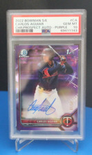 2022 BOWMAN CHROME CARLOS AGUIAR PURPLE PROSPECT AUTO 7/10 PSA 10 GEM MINT CARD!