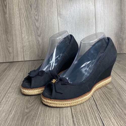 black canvas wedges