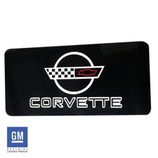 Information Center Cover Plate - Cross Flag Script For 1990-1996 C4 Corvette