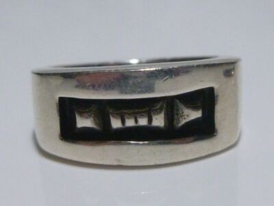 HERREN ODER DAMEN DESIGNER STERLINGSILBER BIKER ROCKER RING BAND GRÖSSE 8