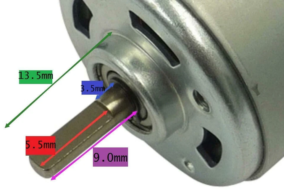 18v DC Motor 12 - 20 volt RPM Torque RC Vehicle Electric Drill Robot D Shaft 1/8 - Image 2 of 4