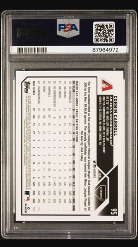 Corbin Carroll 2023 Topps Chrome rookie card #95 RC Gem PSA 10 pink refractor - Picture 4 of 4