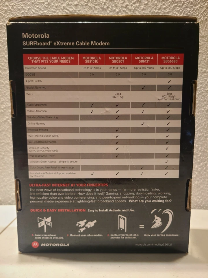 MOTOROLA SURFBOARD MODEM SB6121 #J - Image 3 of 3