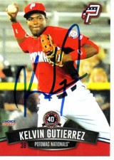 Kelvin Gutierrez 2017 Potomac Nationals Autographed Signed Card