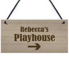 Shabby Chic PLAYHOUSE Sign Garden Summerhouse Shed Plaque Arrow Sign